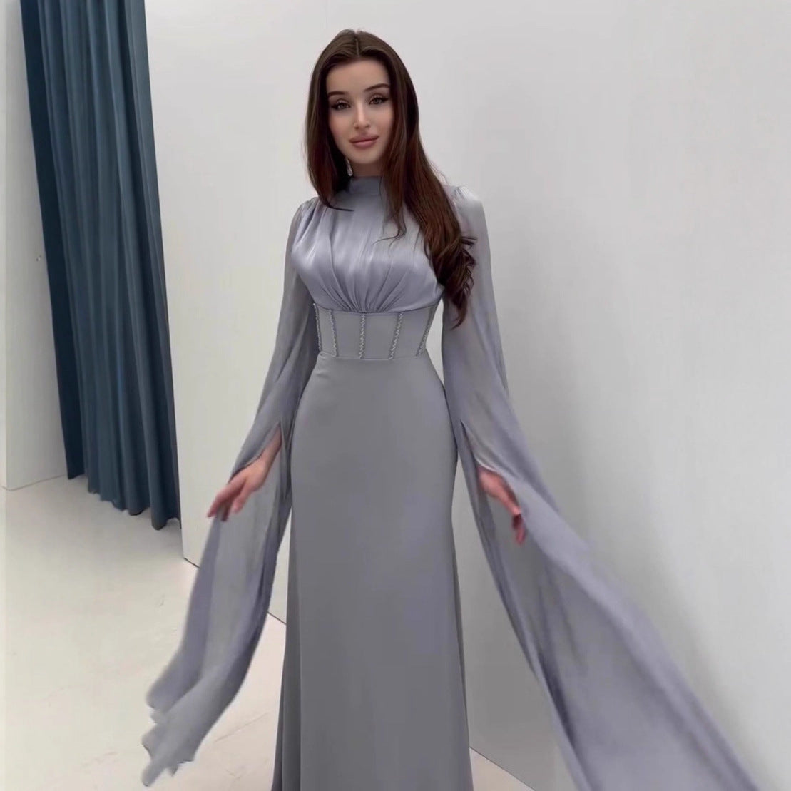 Women's Autumn Elegant Soft Long-sleeved Waist Dress Dresses