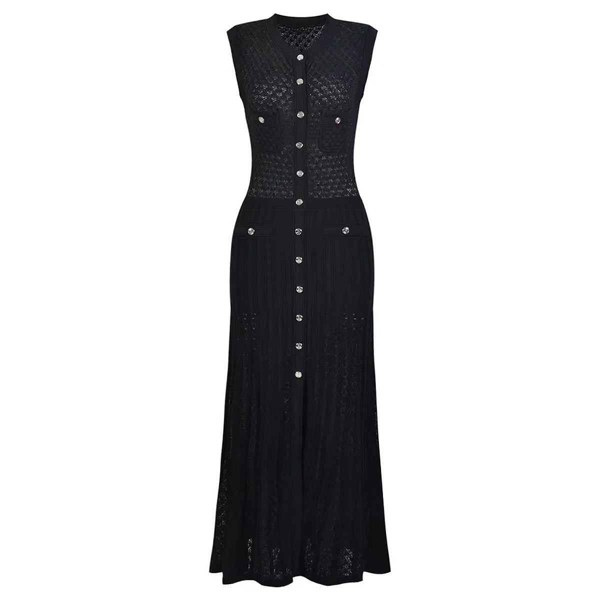 High Version Summer Sleeveless Slim Long Knitted Dress Dresses
