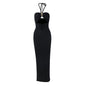 Summer Sexy Halter Three Dimensional Decoration Hollow Out Cutout Backless Leg Exposed Dress Women Clothing