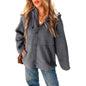Women's Long Sleeve Zipper Casual Loose Hooded Coats