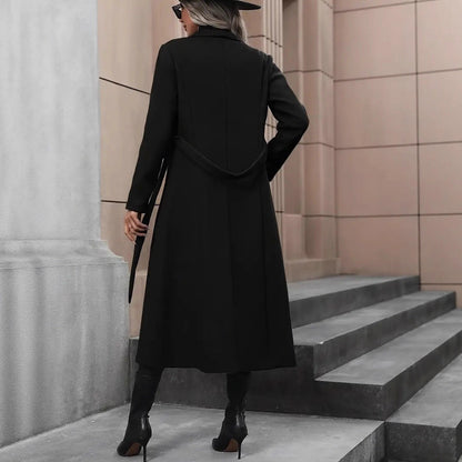Autumn Lady Minimalist Basic Belt King-size Coats