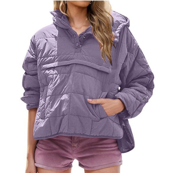 Women's Fashion Pure Color Cotton Loose Long Sleeve Coats
