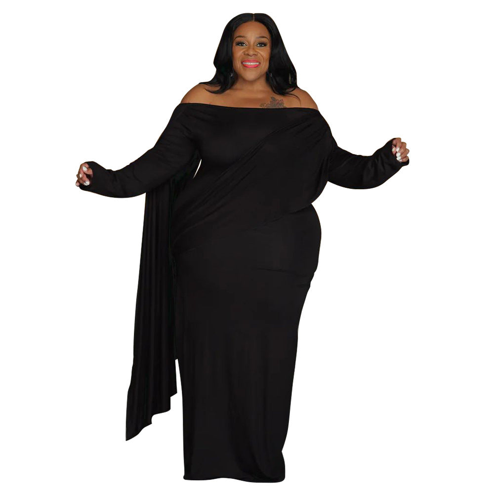 Women's Long Sleeve Pleated Tight Dress Dresses