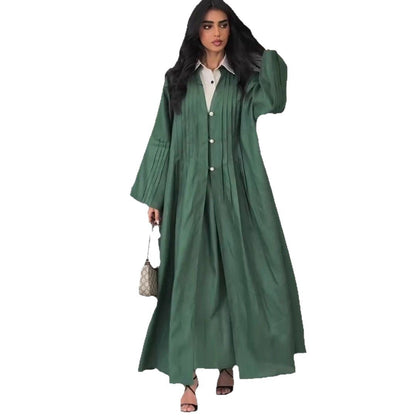 Cool Designer Model Simplicity Pleated Loose Coats