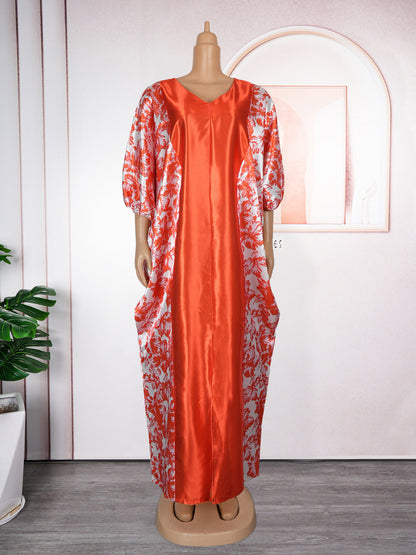 Women's Ethnic Style Robe African Printing Color Dresses