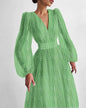 Elegant Lady Puff Sleeve Polka Dot Dresses