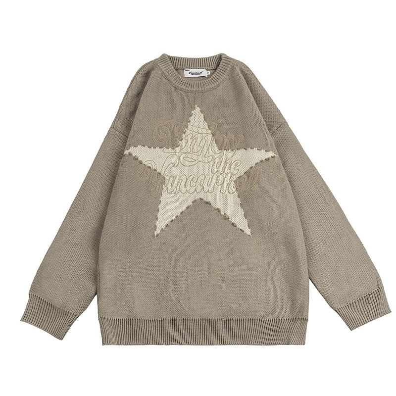 Women's Five-pointed Star Loose Temperament Casual Knitted Sweaters