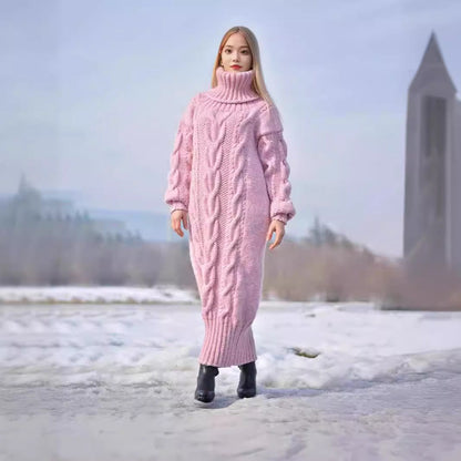Turtleneck Pullover Twisted Loose Knitted Temperament Sweaters