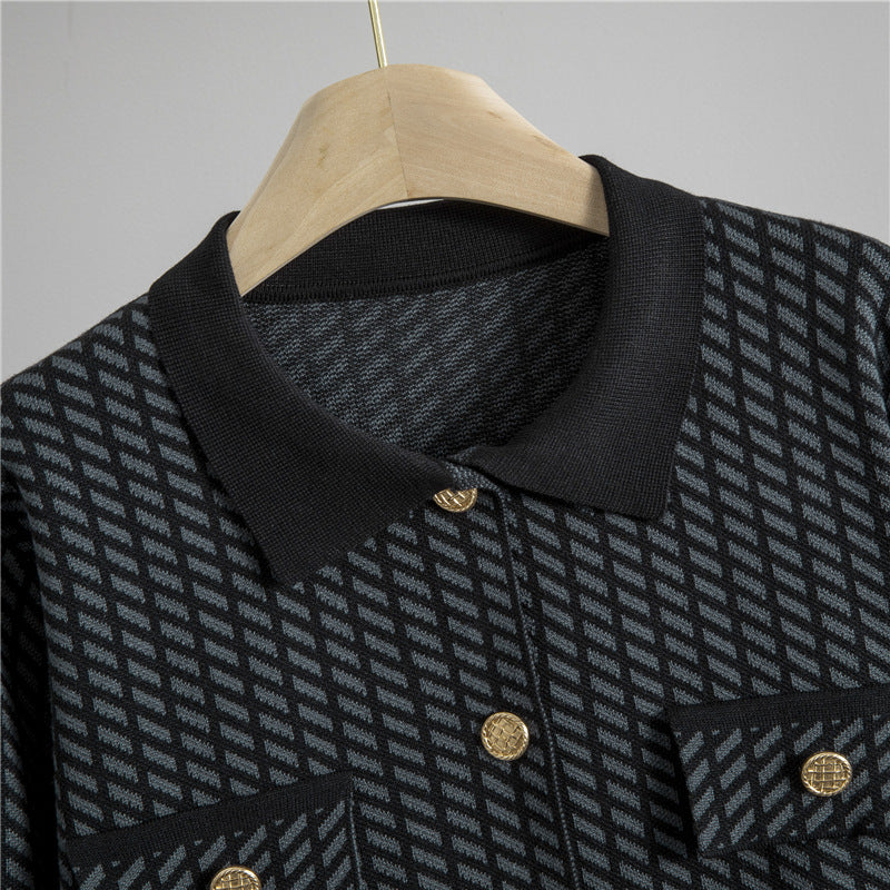 Women's European Goods Casual Fashion Two-piece Collar Suits