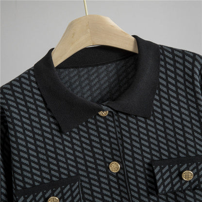 Women's European Goods Casual Fashion Two-piece Collar Suits