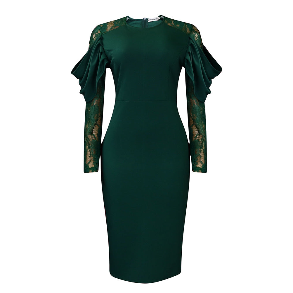Women's Temperament Lace Slim Fit Patchwork Sexy Dresses