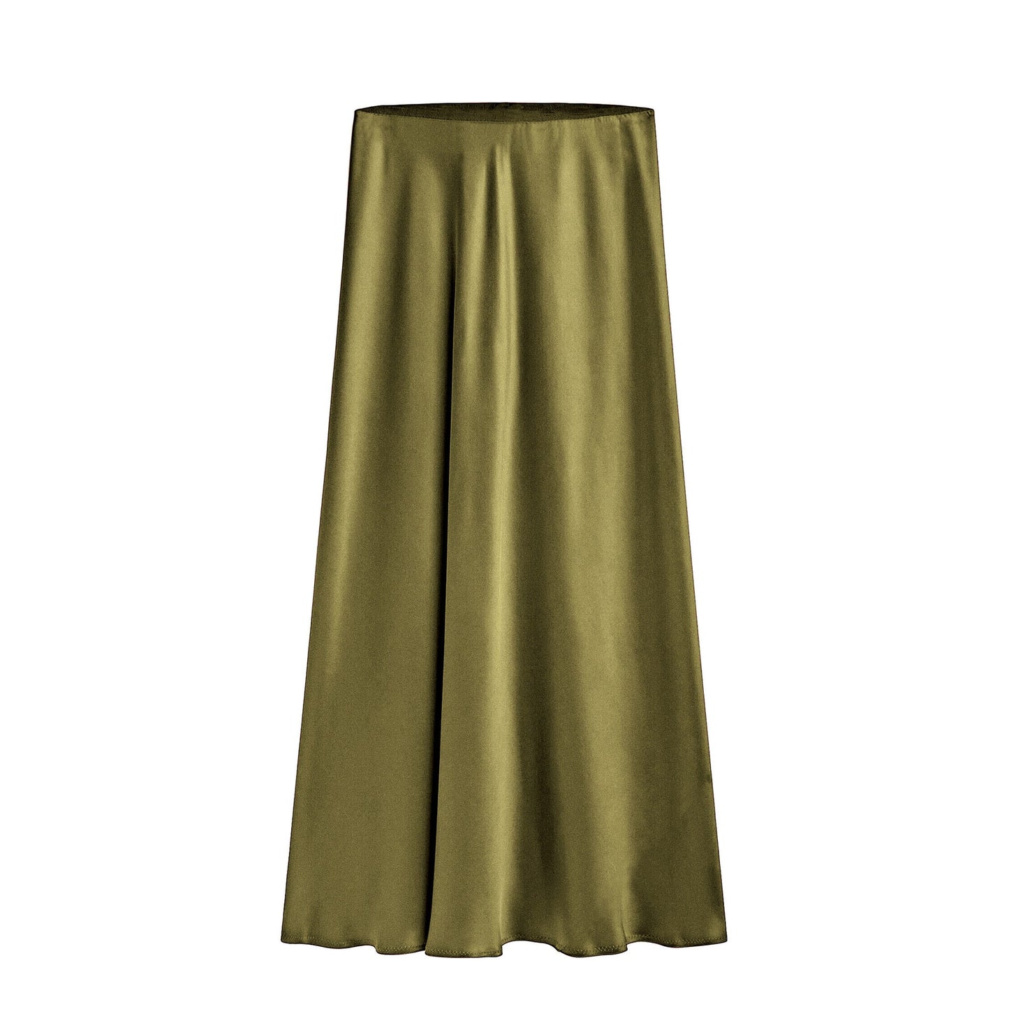 Women's Acetate Satin High Waist Elastic Quality Skirts