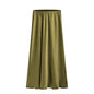Women's Acetate Satin High Waist Elastic Quality Skirts