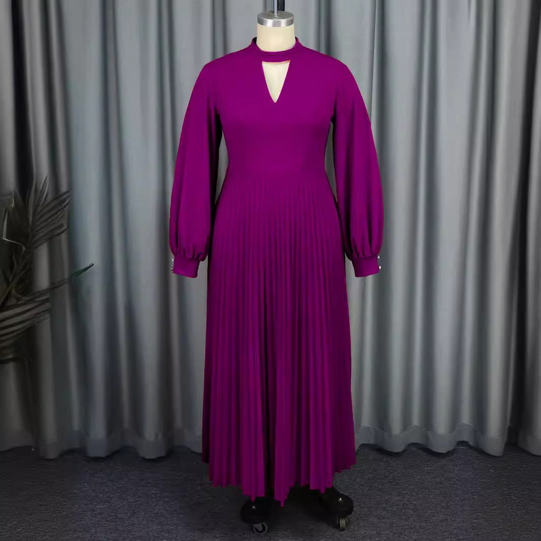 Small Stand Collar Banquet Dress Autumn Skirts