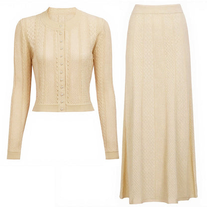 High Quality Long Sleeve Lady Knitted Suits
