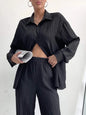 Women's Autumn Shirt Collar Loose Casual Suits