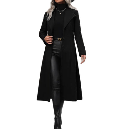 Autumn Lady Minimalist Basic Belt King-size Coats