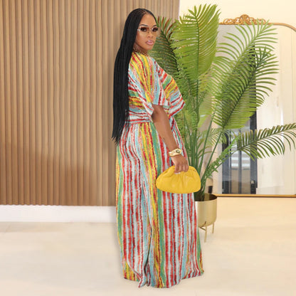 Women's Fashion Wear Casual Striped Trousers Two-piece Suits