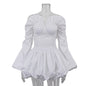 Women's Draped Dress Lantern Sleeve Tube Cinched Suits