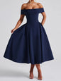 Women's Spring Fashion Sexy Backless Pure Color Dresses