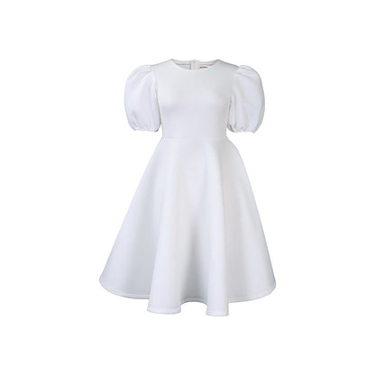 Women's Summer Round Neck Fashion Graceful Puff Sleeve Dresses