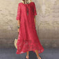 Round Neck Sleeve Lace Long Dress Shorts