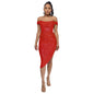 Women's Split Draped Dress Summer Sequined Backless Dresses