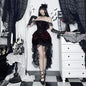 Dark Stitching Trailing Dress Gothic Style Dresses