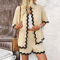 Women's Casual Vacation Style Solid Color Lace Suits