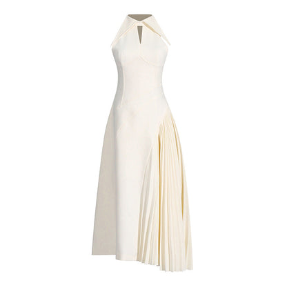 Women's Hollow Design Sleeveless Cinched Pleated Dress Dresses