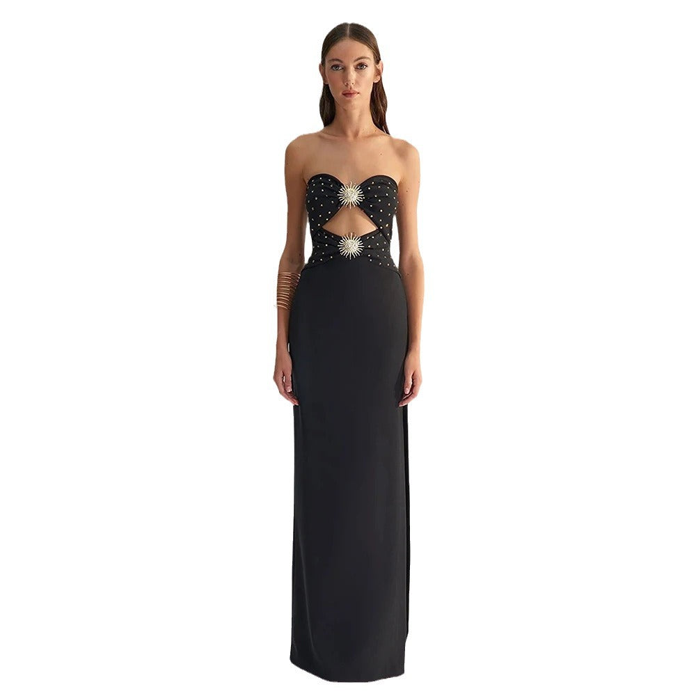 Women's Metal Accessories High-grade Elegant Long Slim Fit Tops