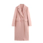 Women's Fashion Woolen Double Breasted Trench Coats