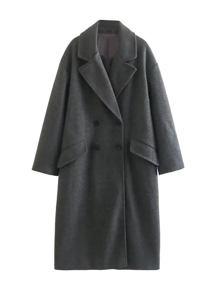 Women's Mid-length Trench Woolen Outerwear Design Fashion Dresses