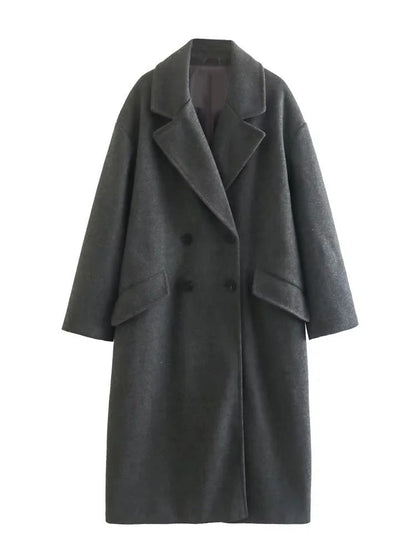 Women's Mid-length Trench Woolen Outerwear Design Fashion Dresses