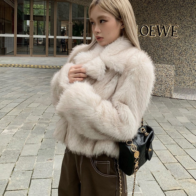 Women's Environmental Protection Fur Winter Large Lapel Coats