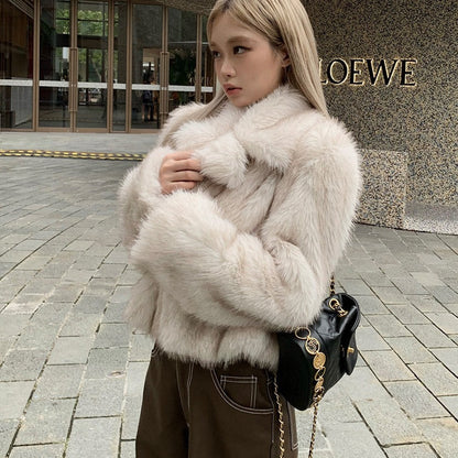Women's Environmental Protection Fur Winter Large Lapel Coats