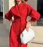 Hepburn Woolen Royal Court Style Lantern Sleeve Large Coats