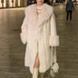 Women's Thick Faux Rabbit Fur Mid-length Winter Coats