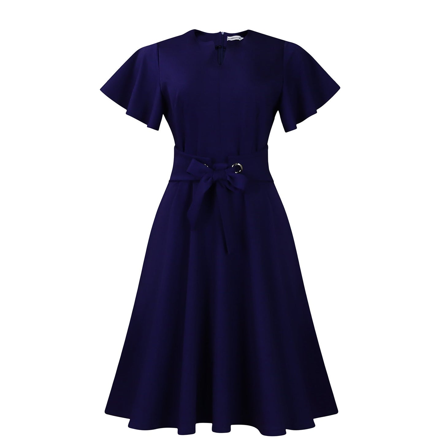 Women's Summer Fashion Temperament Pure Color Sleeve Dresses
