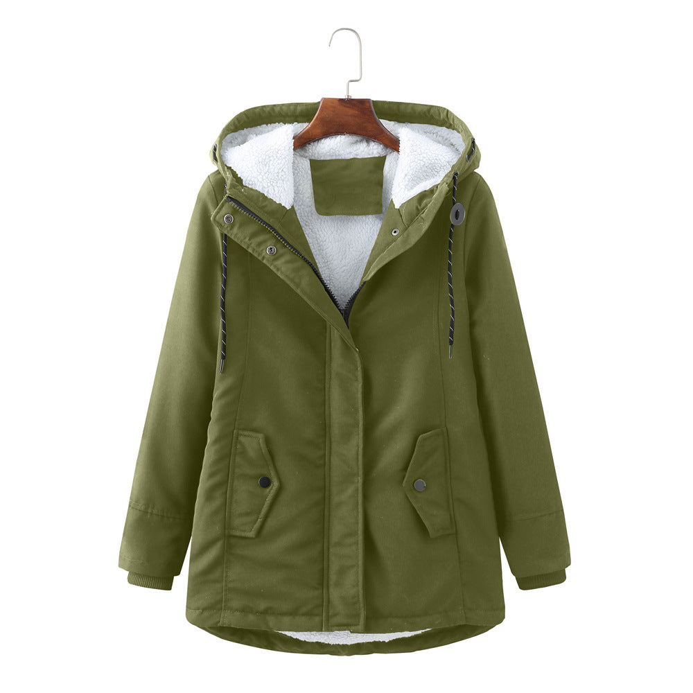 Women's European Ladies Hooded Parka Winter Warm Coats