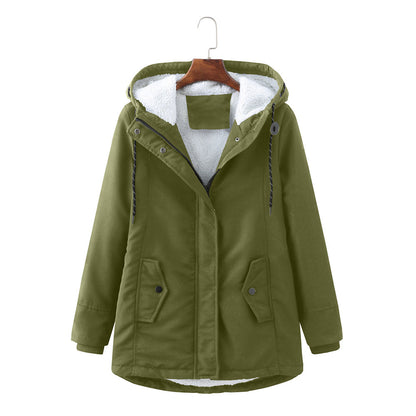 Women's European Ladies Hooded Parka Winter Warm Coats