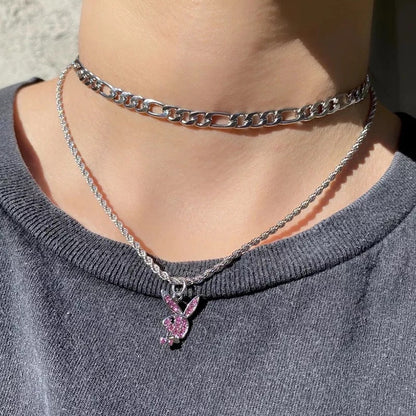 Steel Rabbit Hip Hop Fashion Personality Necklaces
