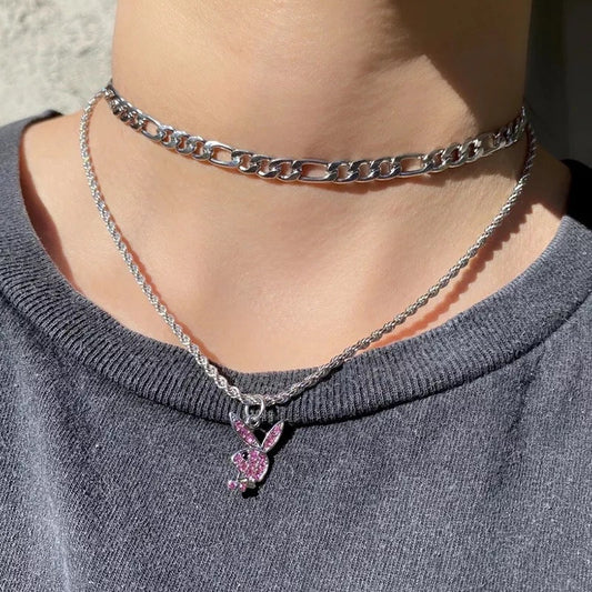 Steel Rabbit Hip Hop Fashion Personality Necklaces