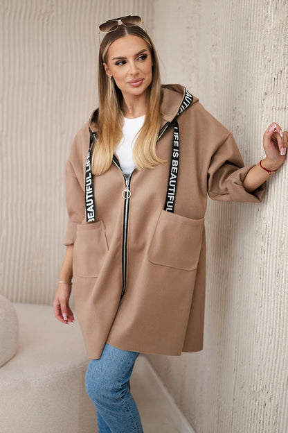 Women's Hooded Sports Solid Color Casual Long Sleeves Coats