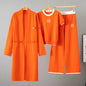 Women's Simple Graceful Short-sleeved Shirt Knitted Long Pants