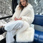 Women's Thickened Faux Fur White Lengthened Fluffy Coats