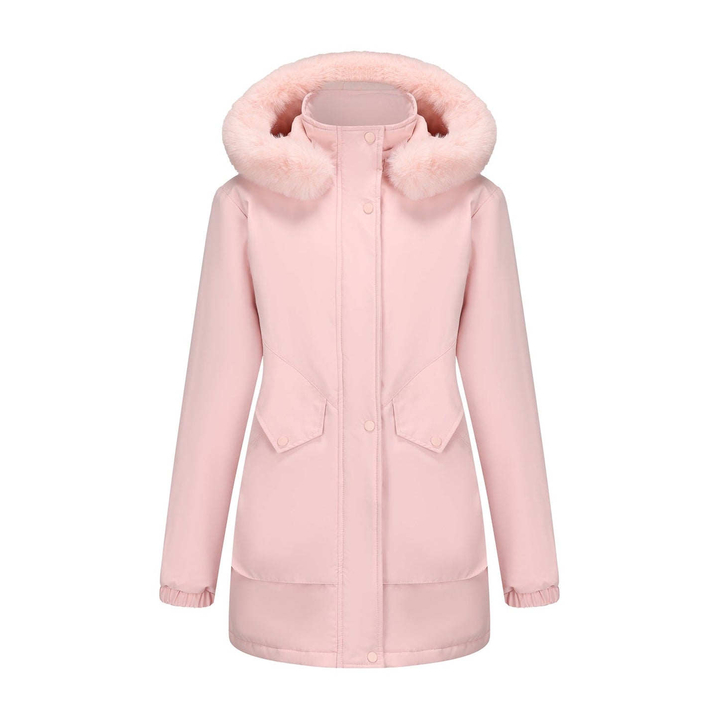 Women's Parka Fleece-lined Korean Style Big Fur Coats
