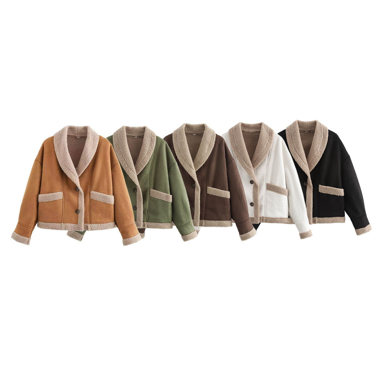 Women's American Retro Woolen Lapel Loose Fur Coats