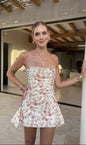 Sexy Tube Backless Hot Decoration Floral Dresses