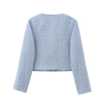 Autumn Woolen Round Neck Outer Wear Coats